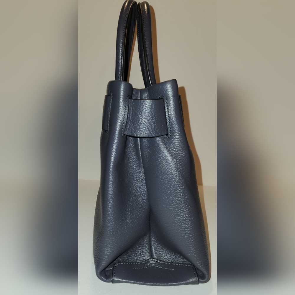 NWT! Henri bendel riverside carryall gray leather Satchel with buckle - Picture 6 of 10